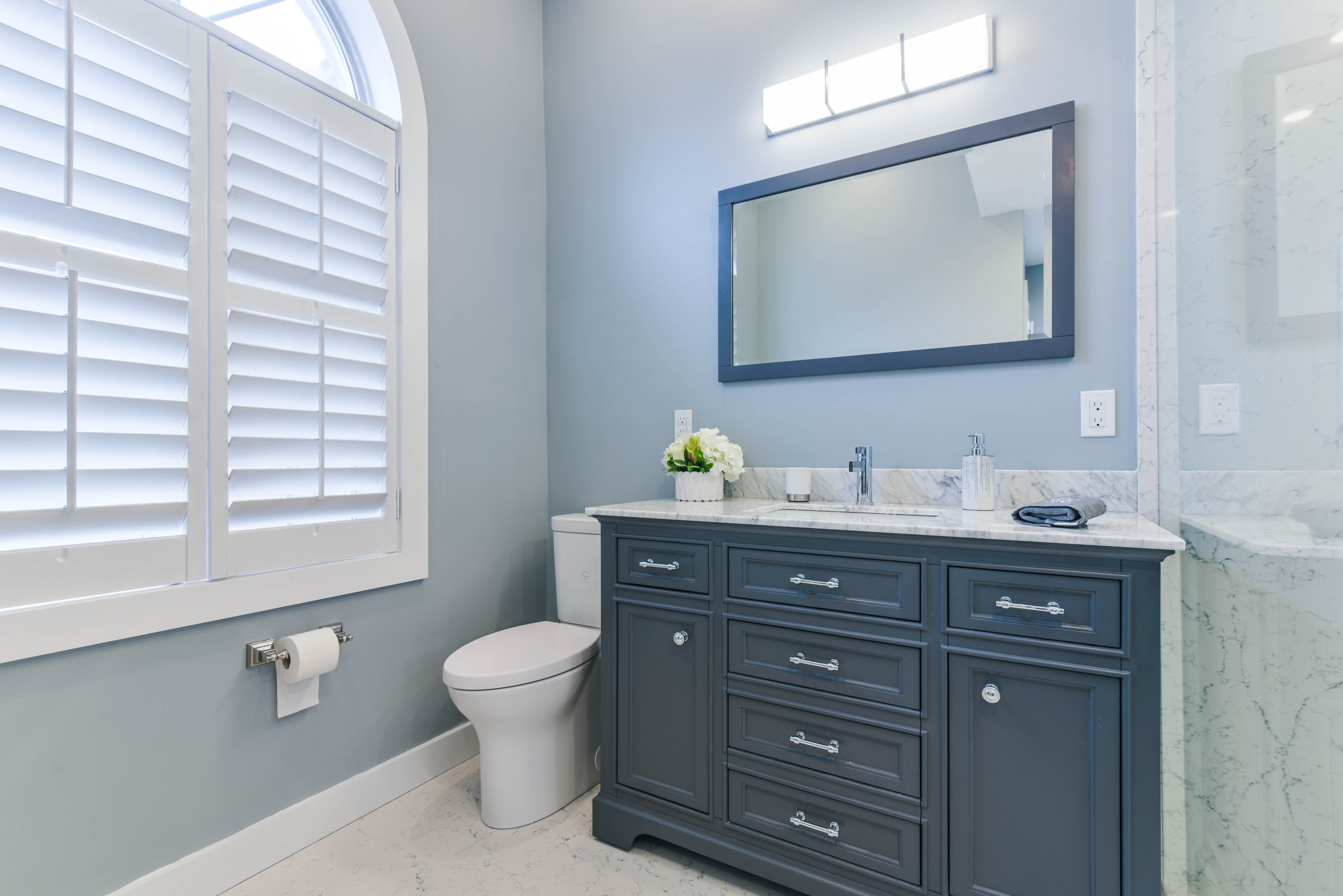 Luxury bathroom renovation by True North Construction