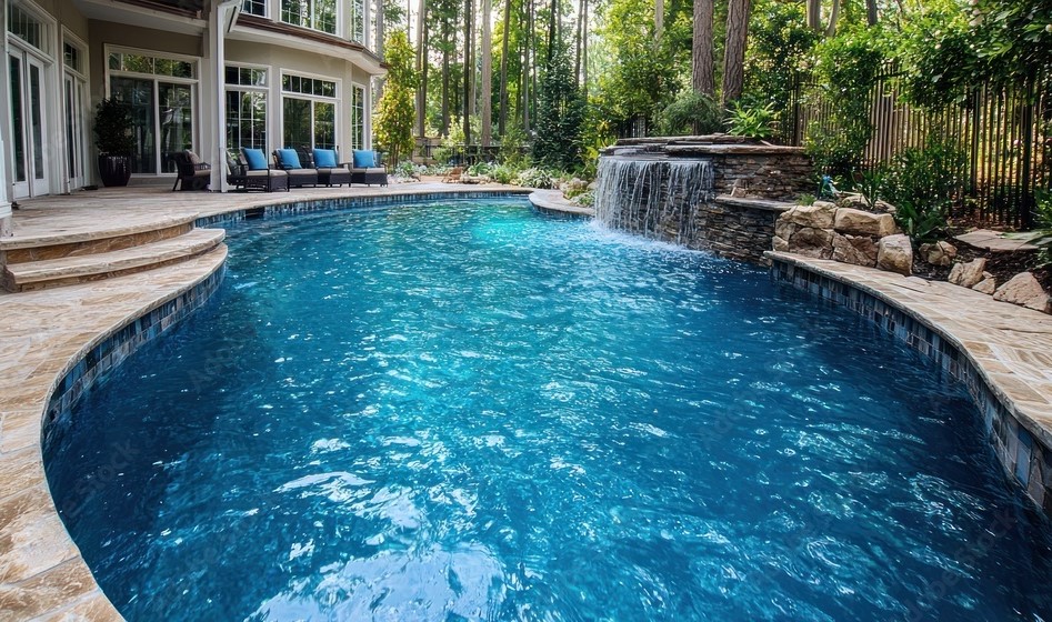 Custom waterfall by True North Construction