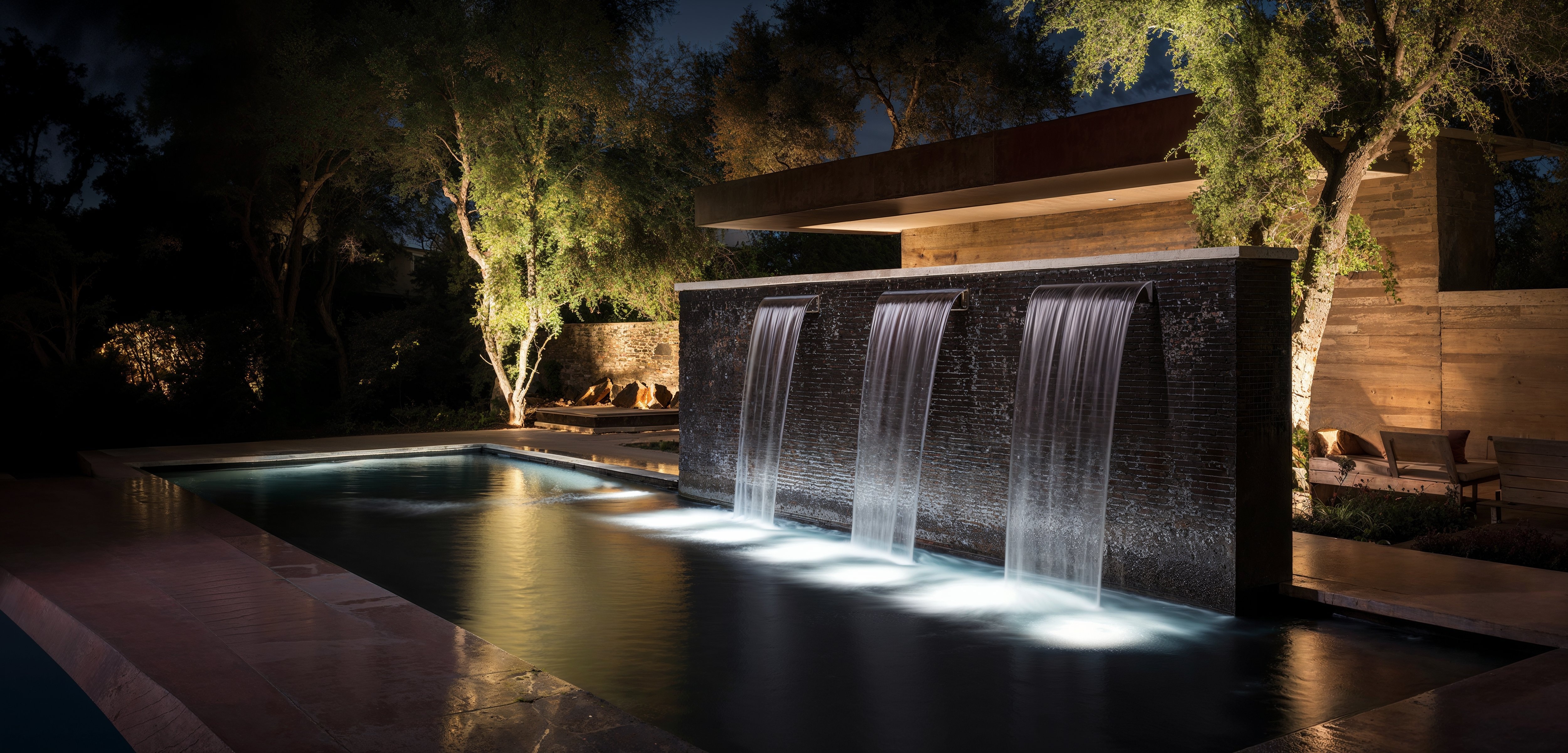 Custom waterfall by True North Construction